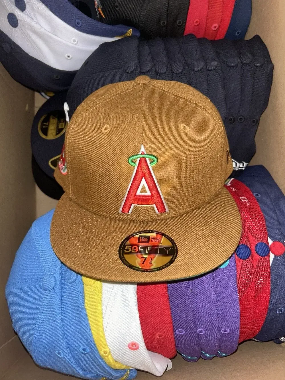 Men's Los Angeles Angels New Era 59FIFTY Brown 25th Season Patch Fitted Hat